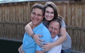 Jordan Thiessen with sister and father.