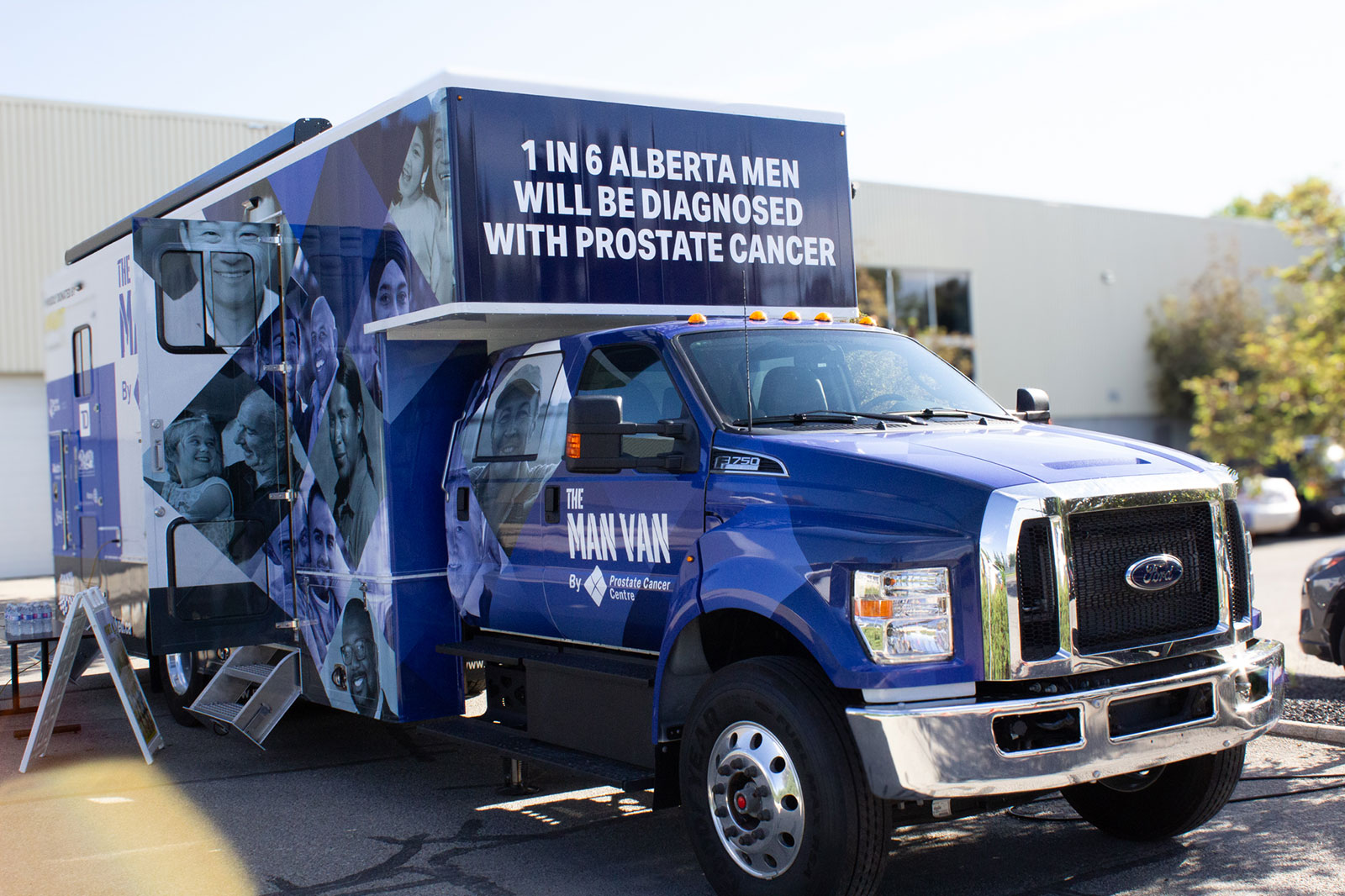 MAN VAN® mobile clinic front and side view with awareness message.