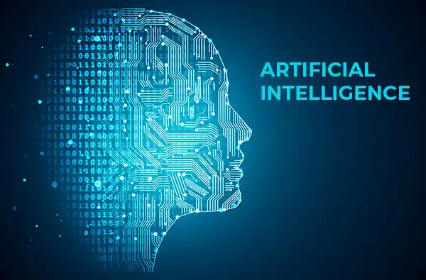 Digital silhouette of human head symbolizing artificial intelligence and medical data integration